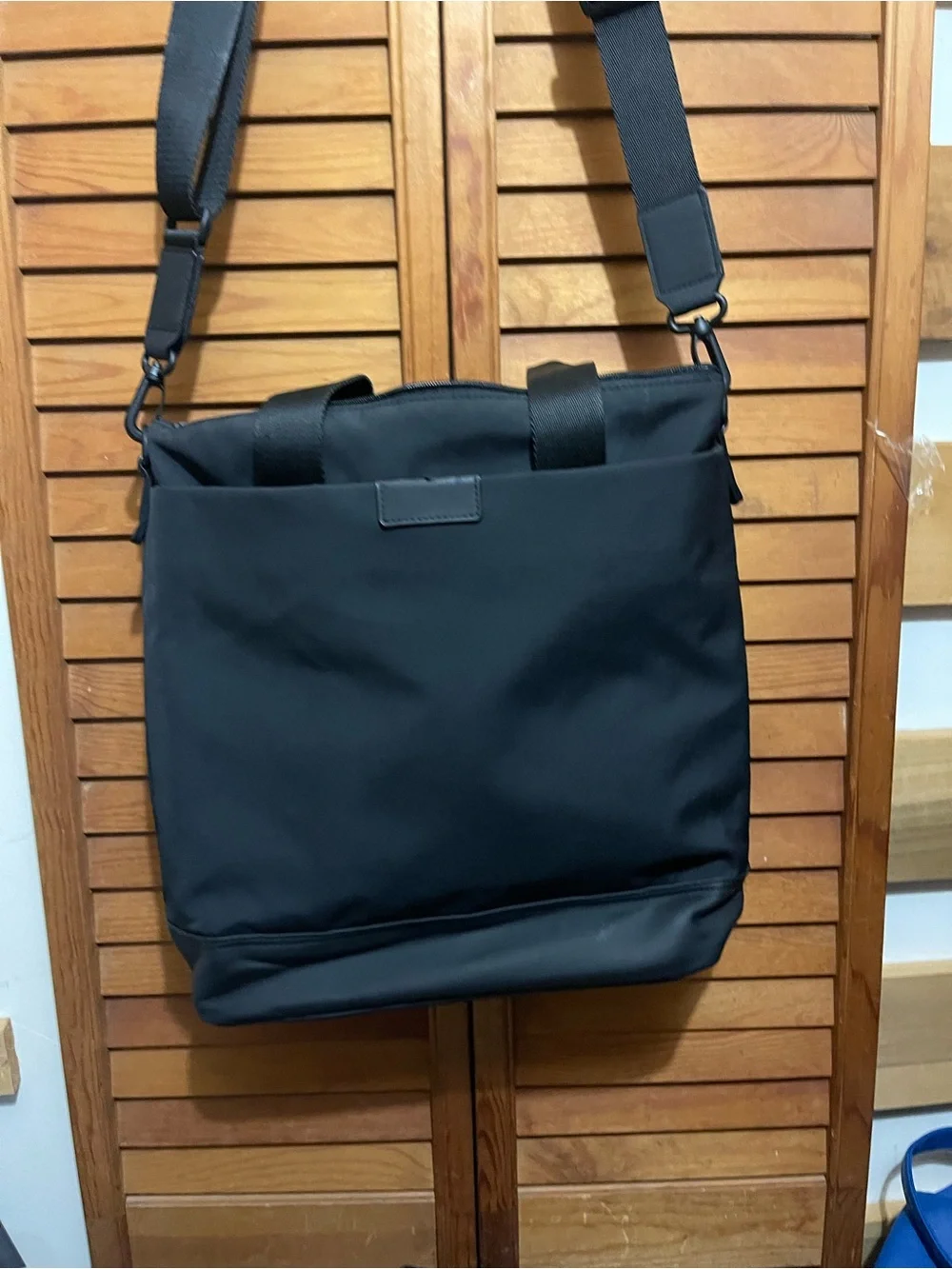 Men's Black and Blue Denim Front Tote - Casual Everyday Bag